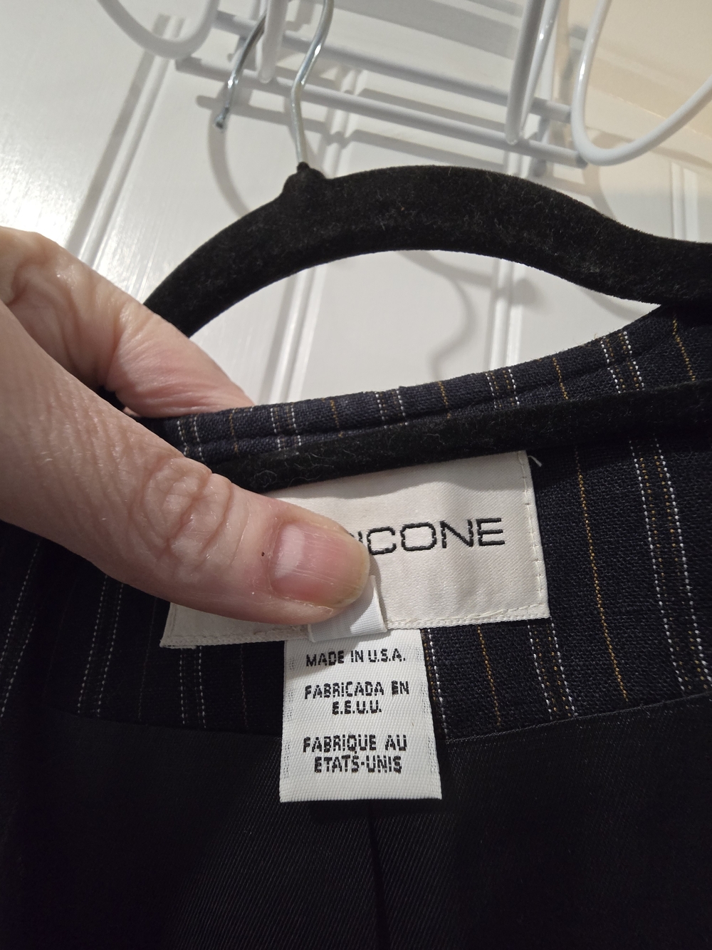 Pinstripe Blazer with Gold Buttons, Made In US - Picture 5 of 5